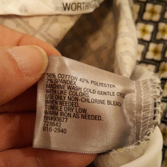 Worthington Pant Womens Size 14 Black/Chartreuse‎ Geoprint Ankle Pant - Picture 7 of 7